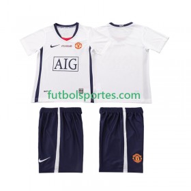 Camiseta Manchester United Champions League 2008 2009 Retro Niño Segunda Equipación